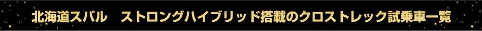 北海道スバル ストロングハイブリッド搭載のクロストレック試乗車一覧